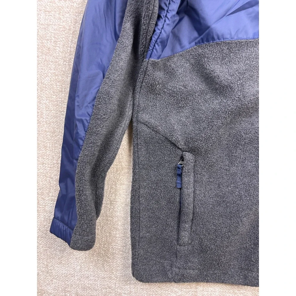 Columbia Kids Jacket Large L 14/16 Blue Gray Fleece Hybrid Full Zip Mock Neck